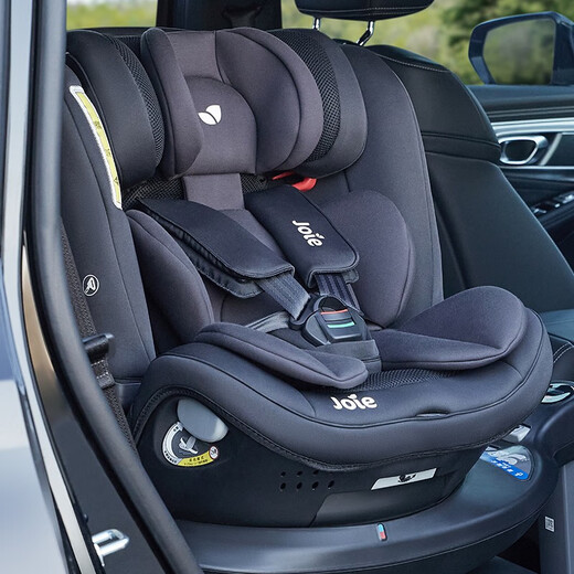 JOIE Child Safety Seat 0-7 Years 360 Degree Rotating Isofix with Supporting Pole Two-way Installation Gyro Warrior Grow Gloss Black (No Large Gift)