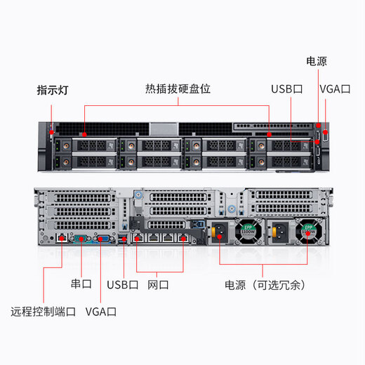 Dell server host dell R740/R770/R7525/r650xs 2U rack-type support customization Real-time [R740 empty machine, no CPU, no memory, no disk] entry into the warehouse