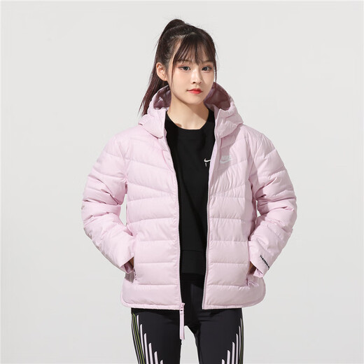 Nike (Nike) Down Jacket Women's Winter New Sports y Casual Wear Waching Chaqueta de algodón a prueba de viento DH4074-010 DH4074-695 PINK L