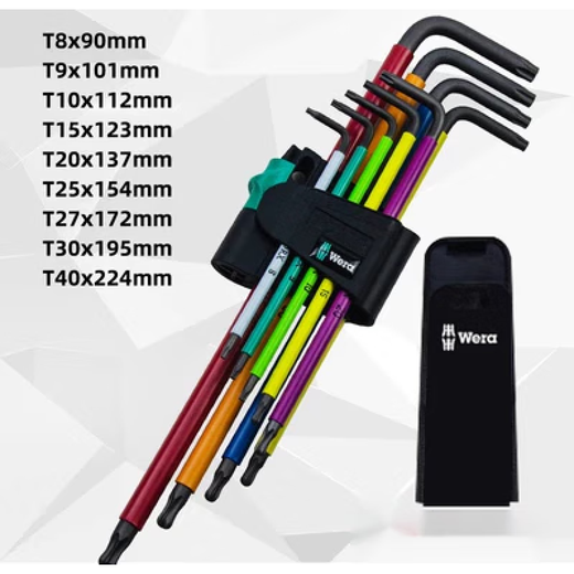 WERA WERA HEX LAVERA/HEX CLAVE ACERADO ACERADO INOXIMO CROMIUM Vanadium Steel Hexagon Rod 1.5- 967sspkl/Color Plum Wrench T8-T40