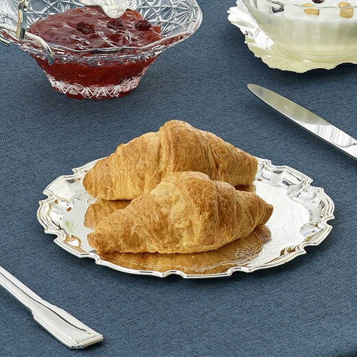 Queen Anne Round Pallet Dim Snack Breakfast Fruit Plate Imported Silverware Luxury Small Chiben Middle Chiben Large Chiben Tray Large Chiben Tray (0/6180)