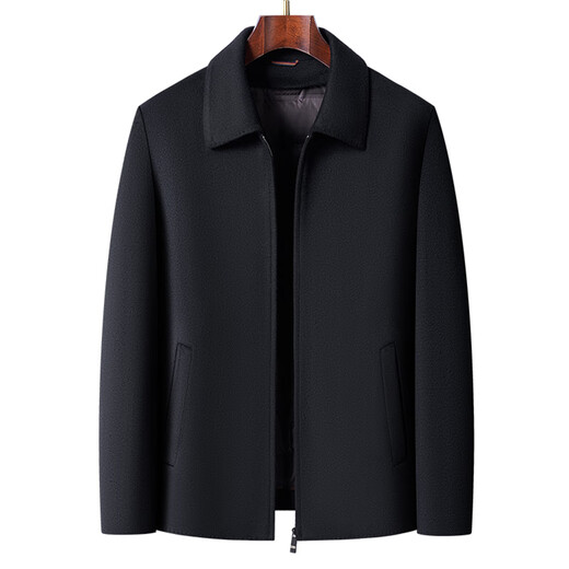 Hengyuanxiang Wolljacke Herren-Down Jacket Revers Winter im mittleren Alter und älterer Wollvatersanzug kann innenschalenjacke dick abgeholt werden 11301 Dunkelgrau 190 Geeignet für 165-180 Jin [Jin gleich 0,5 kg]