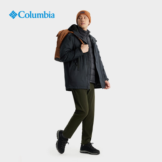 Columbia哥伦比亚户外24秋冬新品男子金点热能冲锋衣防水夹棉三合一WE6198 010 M/175/96A