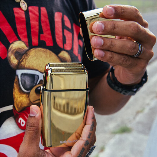 BABYLISSPRO Устройство для градиентного отбеливания с масляной головкой Babyliss, машинка для стрижки волос с нажимной отбеливающей головкой, специальная бритва для лысины, специальная бритва, отбеливающий артефакт, артефакт для стрижки лысины, артефакт для парикмахерской, специальный толкатель с масляной головкой, позолоченное устройство для отбеливания BABFS2GCN