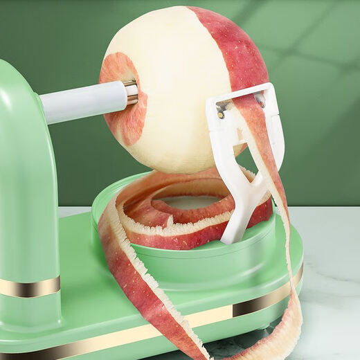 Mi Ling Apple Cutting Artifact, Fruit Peeling, Household Coring and Slicing Machine, Cutting, Slicing and Peeling, Automatic Divider, Hand-cranked Peeling Machine + Fruit Cutter (Elegant Green)
