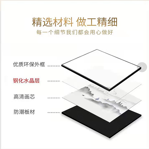 Liuying Huayan punch-free electric meter box decorative painting modern minimalist living room and restaurant hanging painting switch box distribution box blocking mural happy and safe 50X40 blocking 40X30 meter box flip-up model