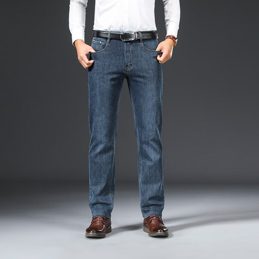 Jeep Jeep Jeep Herren Straight Lose Business Casual Hosen Herbst und Winter Herrenhosen 679 Blau Größe 31