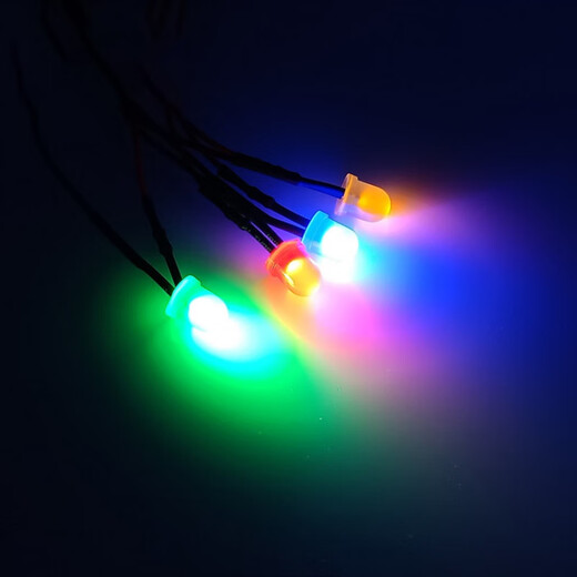 F10 LED small light bulb with wire 10MM light-emitting diode 3V6V12V24V220V small equipment power indicator light red light (5 pieces) 220V