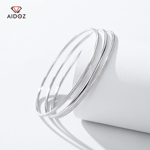 Aido Diamond Platinum Three Lives Three Worlds Bracelet Platinum pt950 Smooth Sand Surface Plain Ring Stacked Bracelet for Wife Smooth Surface Single 52mm Weight 5.0-5.2g
