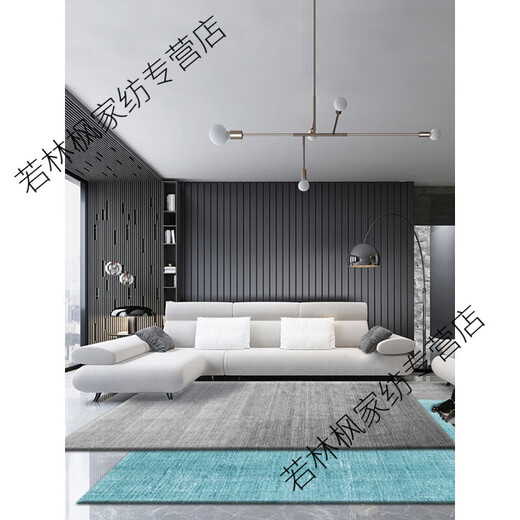 Shantoulin Village Teppich Schlafzimmer ist mit Teppichstil Teppich Wohnzimmer im Schlafzimmer Leichte Luxussofa Tee Teppich voller schwarz und grau moderner Nr. 3291 1 Stück 120*160 cm (+ Exquisite)