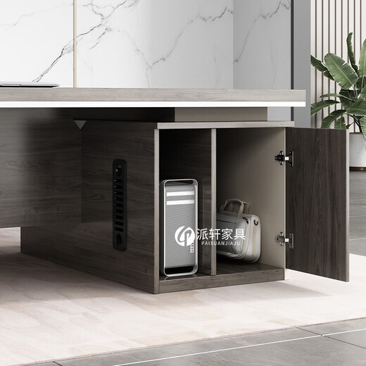 Boxen Boss Desk Double Desk Face to Face Combination Financial Desk Staff Desk Employee Desk Opposite Two Computer Desk 1.6 Meter Double Black Oak