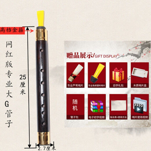 【好物分享】乌木管子初学者管子G A E C 降 B D调催泪管演奏管子乐器 A调【芦苇+塑料+6】