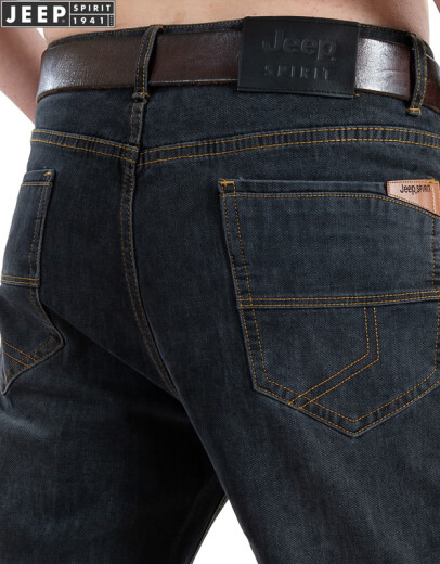 Jeep (Jeep) neuer Stil Jeans Business Casual Herren Long Hosen Frühling und Herbst Herren Mid-T-Taist Straight Jeans Herren Dicke Stil J679 Schwarz Größe 34 Größe 2 Fuß 6 Taille