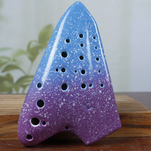 
Shanbei is suitable for three-tube ocarina ag beginner ceramic ocarina alto C tune smoked and burned travel bag lanyard playing level star rain deep sea blue + full set