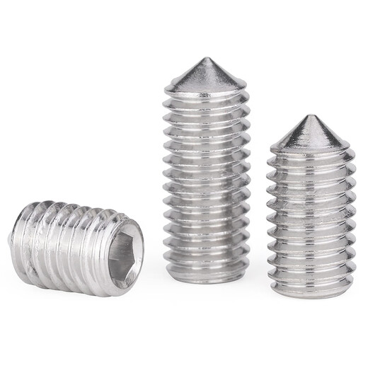 Jinggong 304 stainless steel hexagonal tip set screw machine meter screw headless screw top screw door handle screw tip M6x8 100 pieces