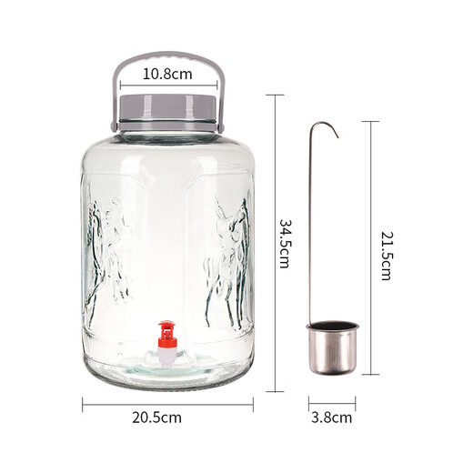 Extreme space wine container, special bottle for wine, household use 20 Jin Jin is equal to 0.5 kg, glass sealed jar, kimchi jar, sealed wine bottle with faucet