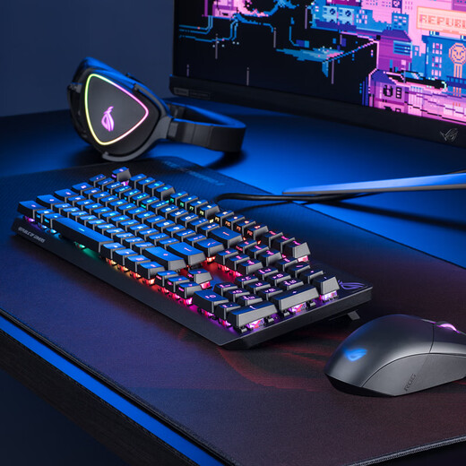 ROG Ranger RX PBT version mechanical keyboard wired gaming keyboard optical trigger mechanical blue axis RGB backlight keyboard waterproof and dustproof keyboard 104 keys black RX optical axis