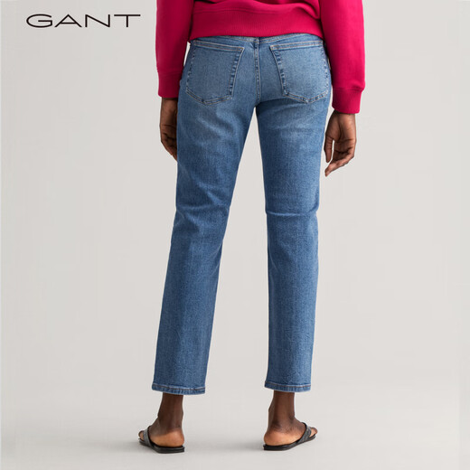 GANT甘特女经典气质中腰舒适通勤简约长裤牛仔裤|4100104 983浅蓝色 29