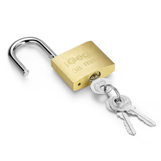 iGear copper padlock tool box storage cabinet freezer key lock dormitory school shop warehouse car door and window small lock waterproof and rust-proof mechanical lock 25mm
