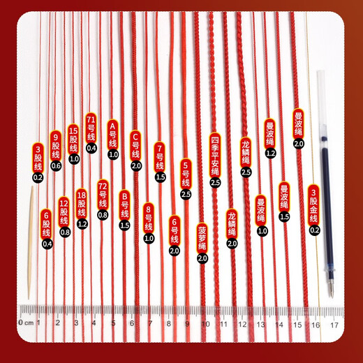 Venus silk red rope bracelet braided hand rope red thread handmade diy material braided rope jade thread self-made pendant rope Mambo rope - red - thick 2.0mm 1 roll S