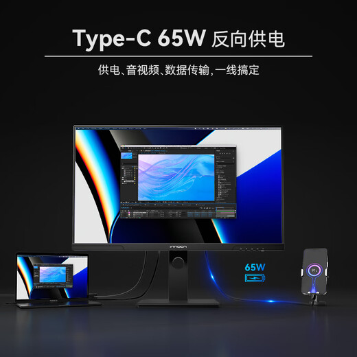 United Innovation 27-inch display 4K ultra-clear IPS technology 98% P3 color gamut HDR400 Type-C65W rotating lift computer office display 27D1U