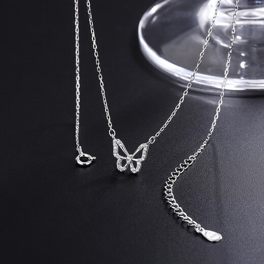MZMZ platinum butterfly necklace for women pt950 platinum clavicle chain exquisite Valentine's Day birthday gift for girlfriend and wife nationwide/next day delivery - light luxury - butterfly necklace for women