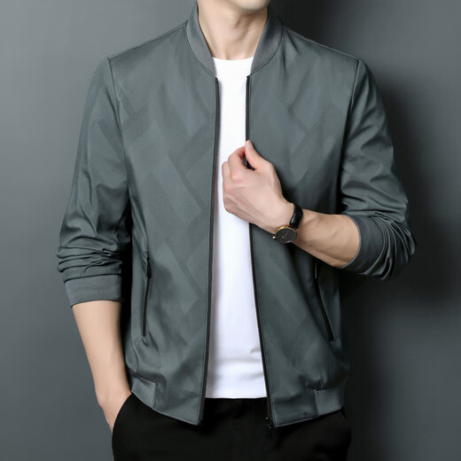 
Jinba middle-aged and young spring men's jacket spring and autumn 2024 new middle-aged dad casual jacket K12123 dark green 2XL 185