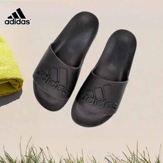 阿迪达斯 （adidas）凉拖男女鞋 25夏季新款户外运动沙滩鞋休闲轻便人字拖鞋 IF7371/全黑/一字拖 46
