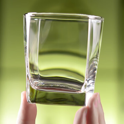 Ouxin imported glass household hospitality cup drinking water green tea cup juice beer cup heat-resistant high-end set 195ml square x6