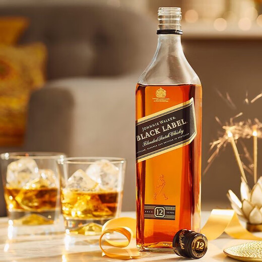 Johnnie Walker (JOHNNIE WALKER) black brand black Scottish blended whiskey imported original bottle foreign wine Johnnie Walker black brand 700mL 2 bottles - Naked bottle