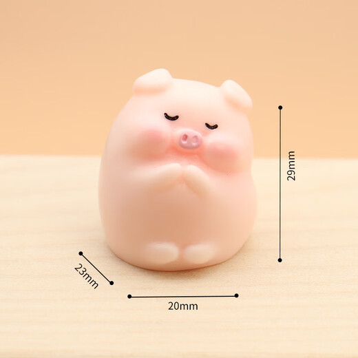 猪猪树脂小摆件卡通可爱微景观仿真小猪家居迷你工艺品汽车装饰品 猪猪小摆件六件套