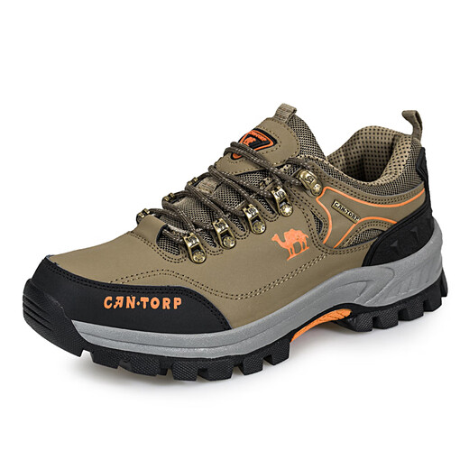 
Clearance and Size Fall Camel Men's Shoes Outdoor Hiking Shoes Genuine Leather Breathable Waterproof Non-Slip Sports and Leisure Hiking Shoes 14088 Black 46