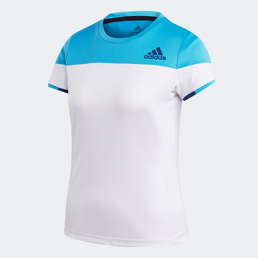 阿迪达斯（adidas） 短袖速干休闲运动训练羽毛球网球乒乓球吸汗透气运动T恤FT9715 白蓝色FT9715 M