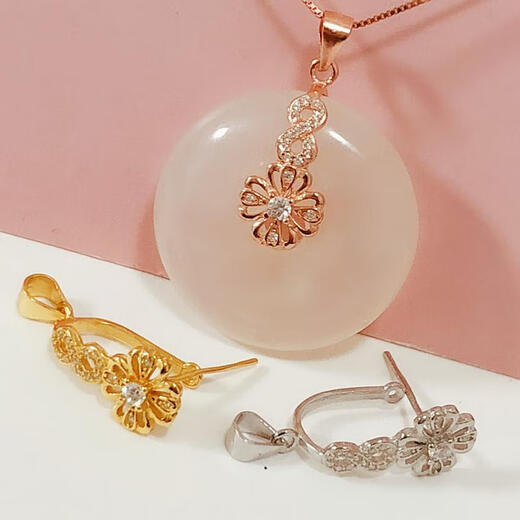 Fat Donglai same style safe buckle clip buckle 18K gold buckle jade buckle pendant buckle buckle accessories clip DIY jade rose gold