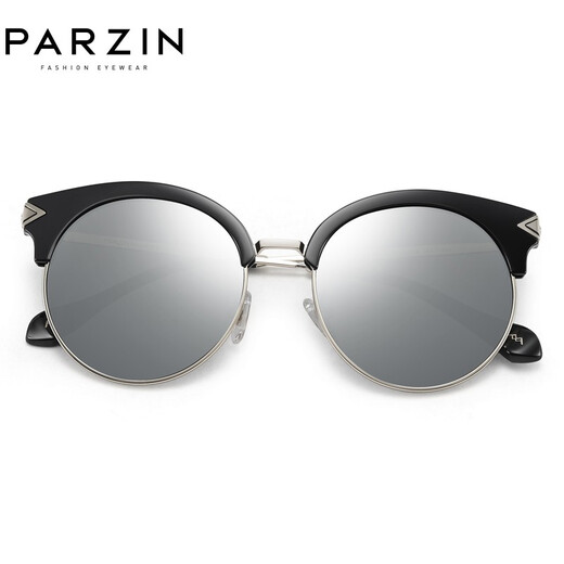 PARZIN (PARZIN) sunglasses men lightweight TR90 material retro half frame couple style sunshade driving sunglasses women PZ9889 black frame reflective film mercury sheet
