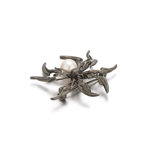 IDEAGEMER925 silver spider shell bead brooch men's fashion trend niche original design handsome suit pin lapel pin spider shell bead brooch