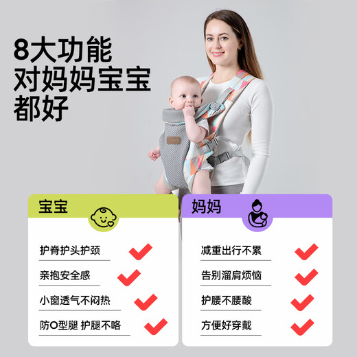 Jingqi (Joyncleon) Neugeborenes Babygurt und Baby mit Artefakt befreien praktische Frontbabys aus geometrischem JYP172739
