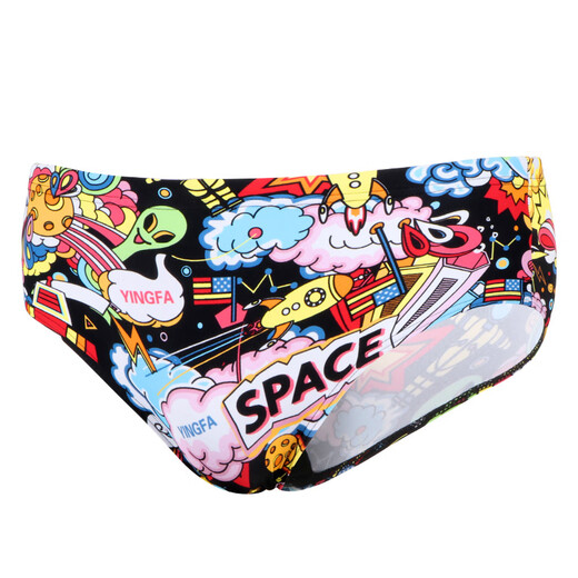 YINGFA (YINGFA) Men's Professional Swimming Bottoms Adult Children's Wide-Edge Comfort Conservative Training Printed Swimming Bottoms Magical Cannonball XL (Waist circumference 69-75 cm)