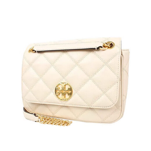 Tang Liboqi (Tory Burch) Willa Umhängetasche TB Damens Bag Mode Mody Damen Diamond Side Schulter Crossbody Geschenk für Freundin Urlaubs Geschenk Creme Weiß 87863-724 25*9*19cm