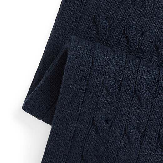Polo Ralph Lauren Boys and Girls 25th Autumn Cable Knitted Scarf RL43466 410-Dark Blue L/XL