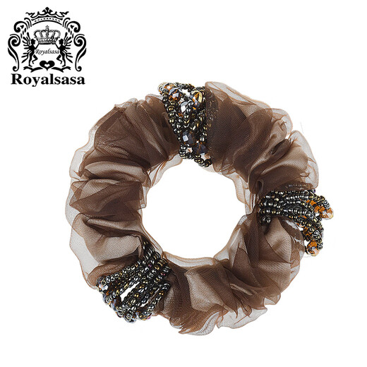 Royal Sasa Hair Accessoires, Haarkreis Perlen Stoff Kopf Blume koreanische Kopfbedeckung handgefertigtes Blumenhaarseil Haarseil Blau 9273