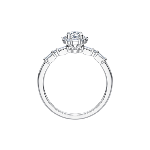 DR Proposal Diamond Ring Platinum TRUELOVE Series Simple Luxury Engagement Diamond Holiday Gift Women WJ0462 30 Points E Color VS1