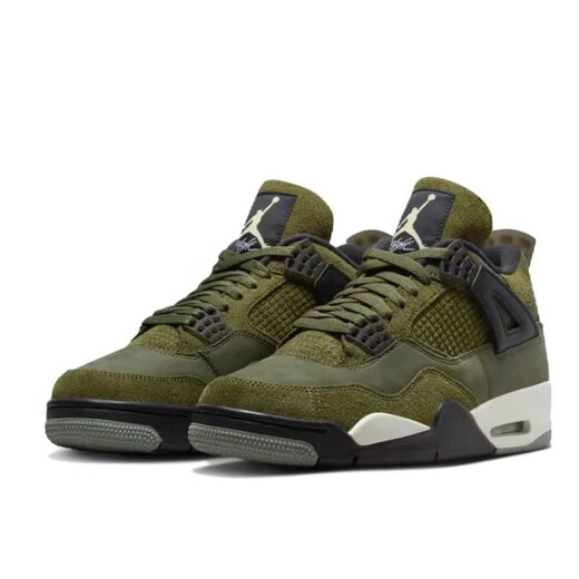Nike (Nike) zapatos para hombres y zapatos para mujeres Air Jordan 4 AJ4 White Oreo White Shoes zapatillas de baloncesto casual FB9927-200/FB9928-200 Militar Green 36.5