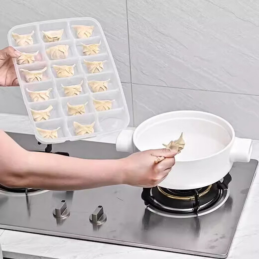Home KATEI STORY Japanese Dumpling Box Refrigerator Storage Box Food Grade Compartment Wonton Storage Box Dumpling Storage Box Quick Frozen Dumpling Box Transparent 3 Layers 3 Covers 18 Compartments per Layer
