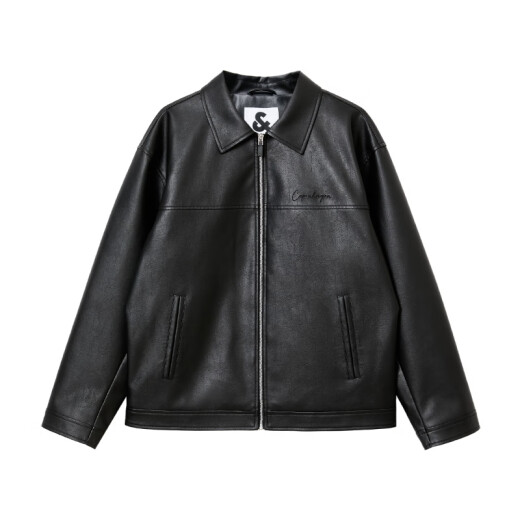JACK JONES (Jack/Jones) 25 años IMITACIÓN DE IMITACIÓN Men's Leather Tendencia de primavera para hombres Lapa de la chaqueta de cuero de cuero suelto PUT PUS Ejecutivo Ejecutivo E40 Negro Regular E40 3XL (195)