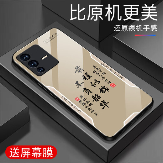 Zhen Pei convient à l'étui de téléphone mobile Vivos12 Film de téléphone mobile S12PRO Film de téléphone mobile anti-bas Verre Tempiètement entier Full-Edge Ultra-Thin Hard Soft Frame Soft Frame masculin et féminin Case de protection paisible Texte de joie paisible