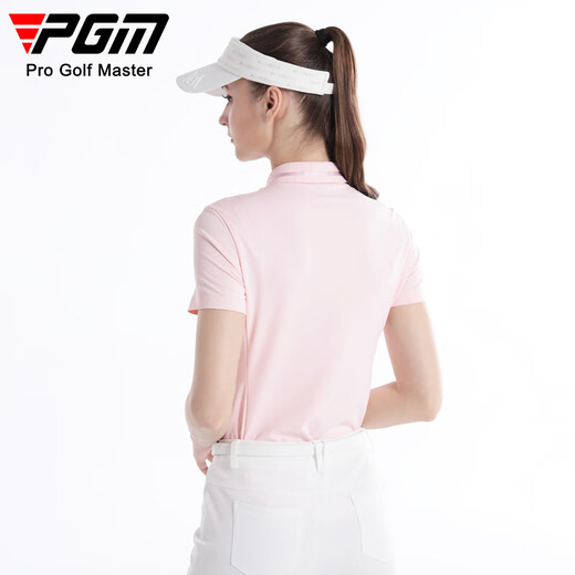 PGM Golf Clothing Women La transpirable camiseta de manga corta para mujeres Polo de camiseta YF673-Sakura Pink [Top] L