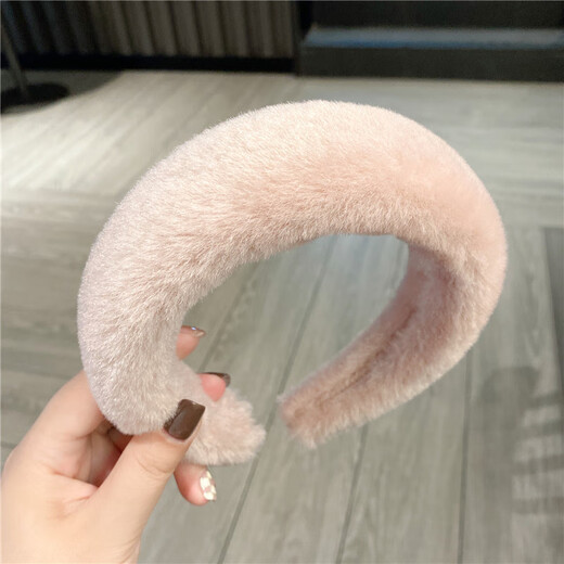 Han Penesi's autumn and winter hair hoop thickens and heightens the top of the head, versatile headband, washes face, presses hairpins, light khaki