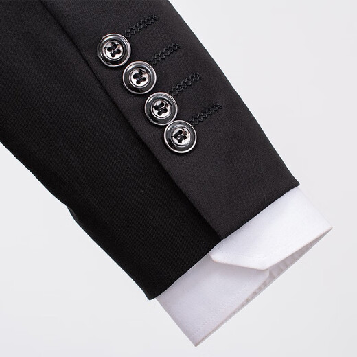 Haipaihaoyu-Anzug Set Herren Slim Small Anzug Business Format Micro-Stretch Anzug Bräutigam's Hochzeitsbräutigam 1695 Schwarz [Anzug + Hosen] XL (175) Empfohlen 110-130jin [Jin gleich 0,5 kg]