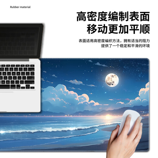 汝沁莲风景画系列鼠标垫超大号油画男女生宿舍桌工位办公电脑书桌垫键盘垫高颜值加厚锁边可定制防滑耐磨 12591风禾尽起 长800mmX宽400mmX厚3mm